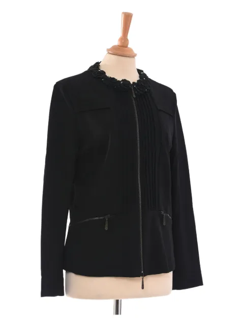 Amuleti floral-appliqué jacket Black WCV22101913