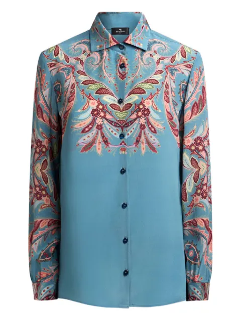 ETRO paisley-print silk shirt Blue WRIA0019AKA37