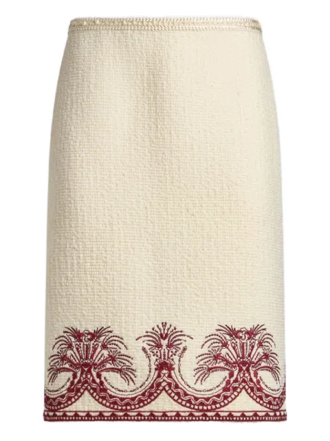 ETRO bouclé pencil skirt Neutrals WRFA0116AR373
