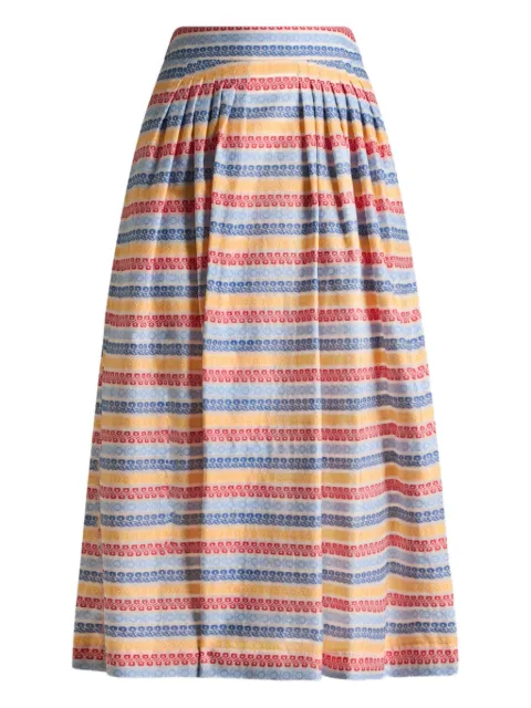 ETRO jacquard pleated midi skirt Red WRFA011299TJEE8