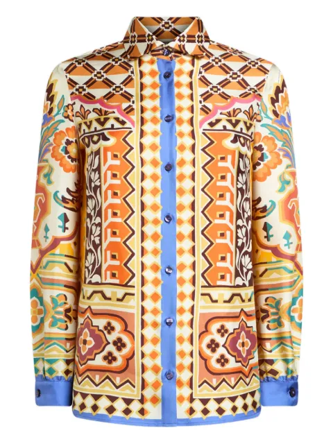 ETRO printed silk shirt Yellow WRIA0019AKA16