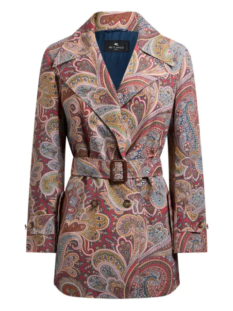 ETRO paisley double-breasted trench coat Red WRBC001399SASP8