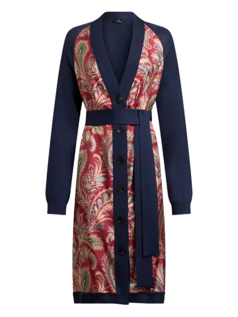 ETRO paisley-print silk-blend cardigan Red WRKP0008AV705