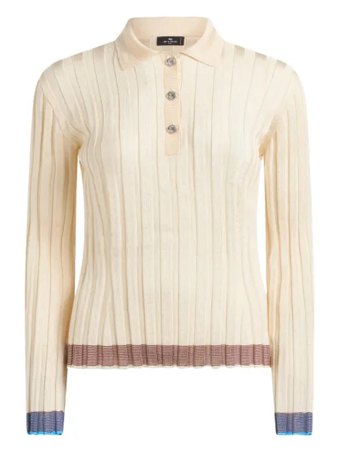 ETRO ribbed polo shirt Neutrals WRKN0003AV707