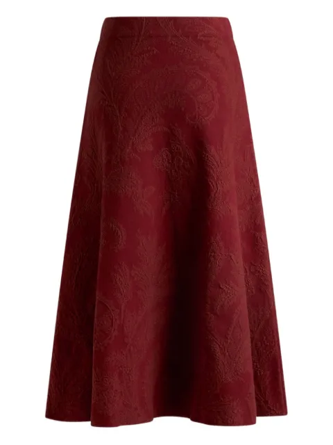 ETRO floral Paisley jacquard midi skirt Red WRKB0026AV704