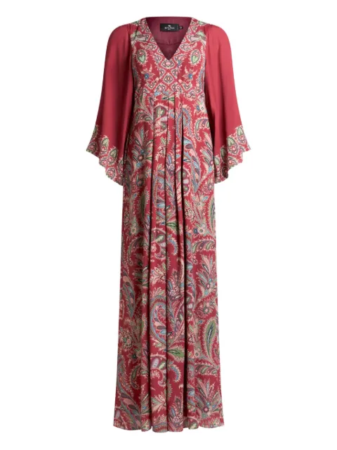 ETRO paisley-print pleated dress Red WRHA018099SP4G1