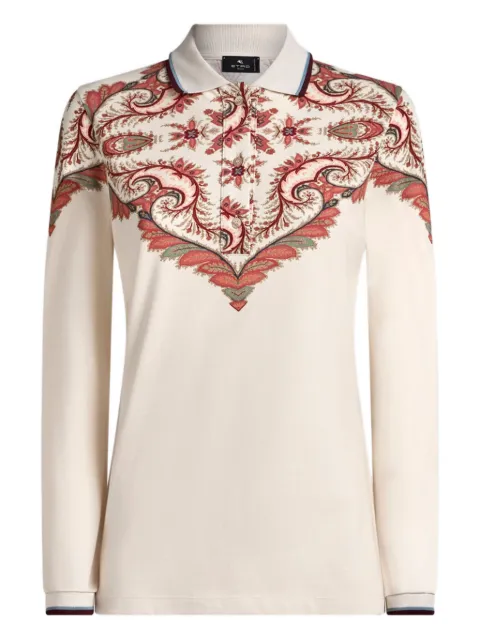 ETRO paisley-print polo shirt White WRMD0002AKA49