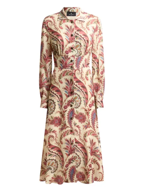 ETRO paisley-print shirt midi dress Neutrals WRHA028199SA4C1