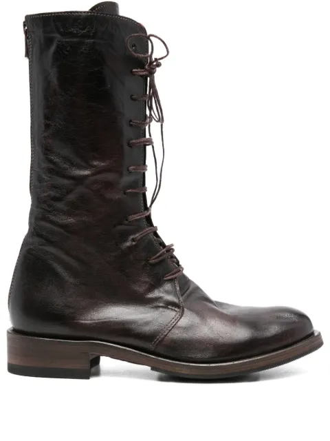 Shoto 30mm lace-up leather boots Black 51451