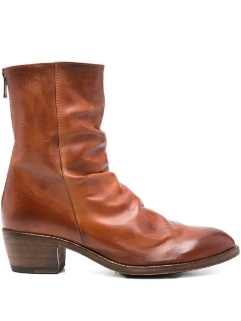 Shoto 45mm leather zip-fastening boots Brown 51465