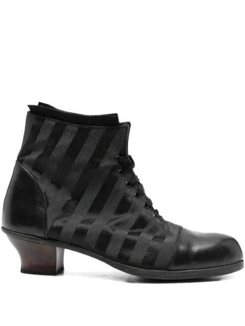 Munoz Vrandecic 45mm striped lace-up boots Black RAYASBOOTIE