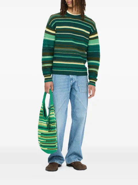JW Anderson striped merino wool sweater Green KW1432YN0008496