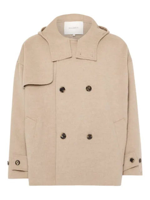 JW Anderson hooded double-breasted coat Neutrals CO0343PG1559118