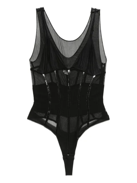 Elisabetta Franchi mesh panelled bodie Black BO00256E2