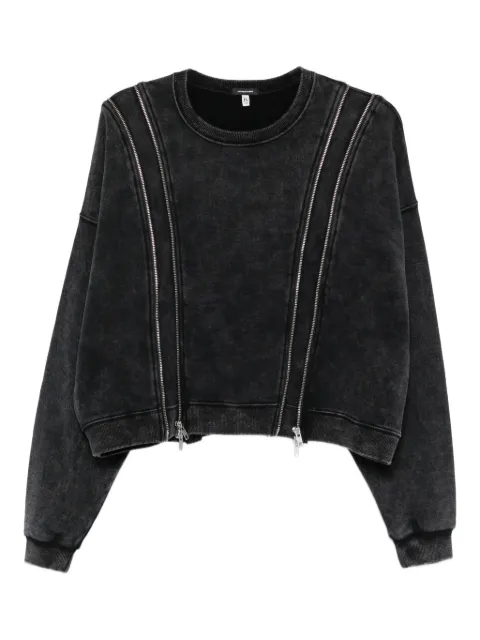 R13 zip-detailed sweatshirt Black R13WK306K001O