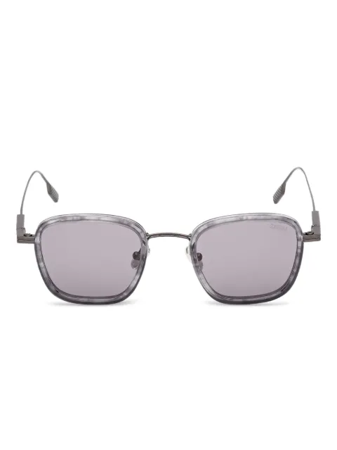 Zegna striped-pattern square-frame sunglasses Grey EZ027720A