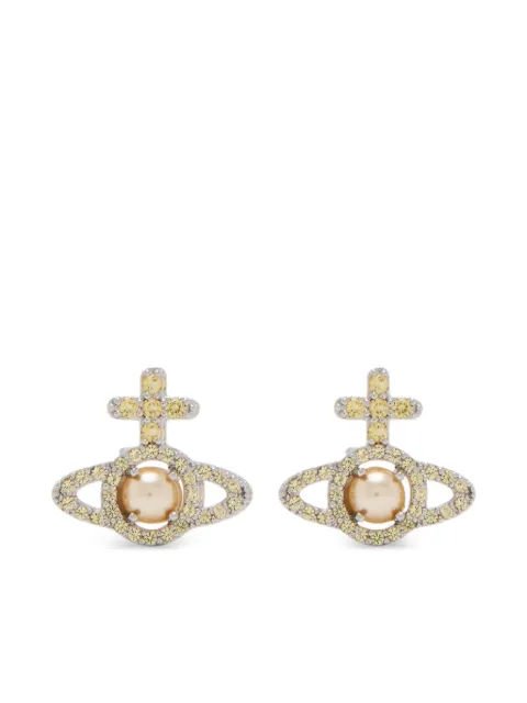 Vivienne Westwood Olympia Pearl earrings Brown 6203007R