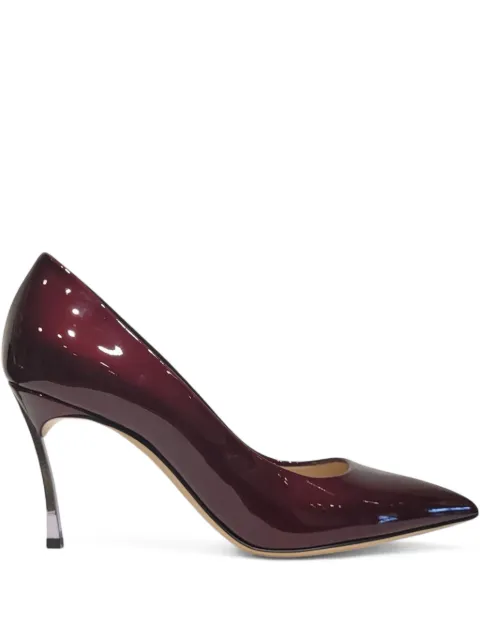 Casadei 90mm metallic-heel pointed-toe pumps Red 1F915W080MC2834