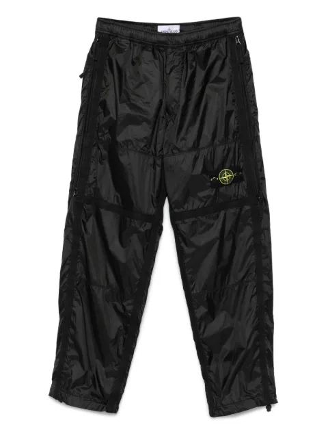 Stone Island panelled zip-detail trousers Black K2S153100027S0163