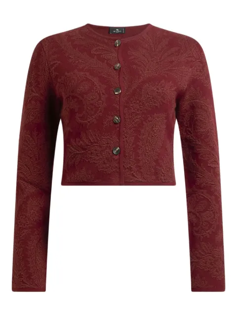 ETRO paisley-jacquard cardigan Red WRKE0048AV704