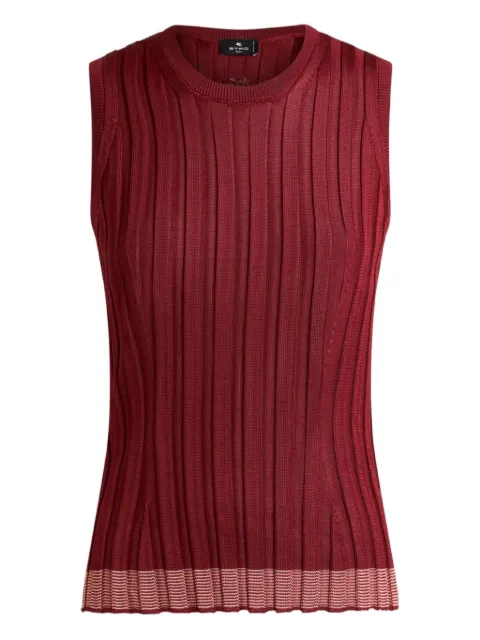 ETRO ribbed sleeveless top Red WRKE0238AV707