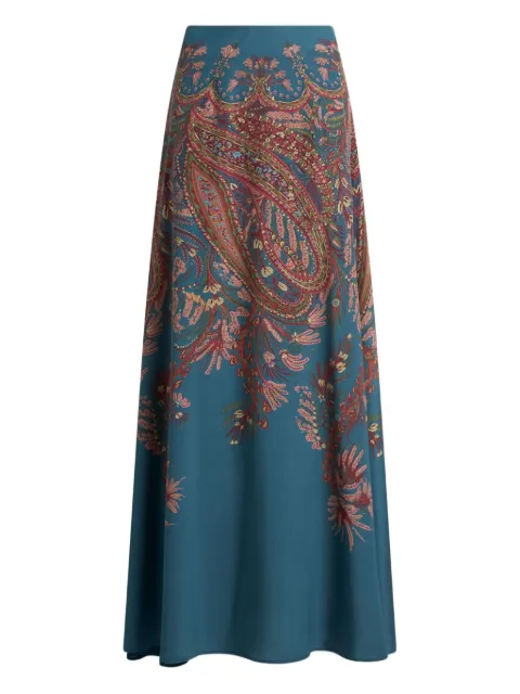 ETRO paisley-print maxi skirt Blue WRFA013499SP1H0