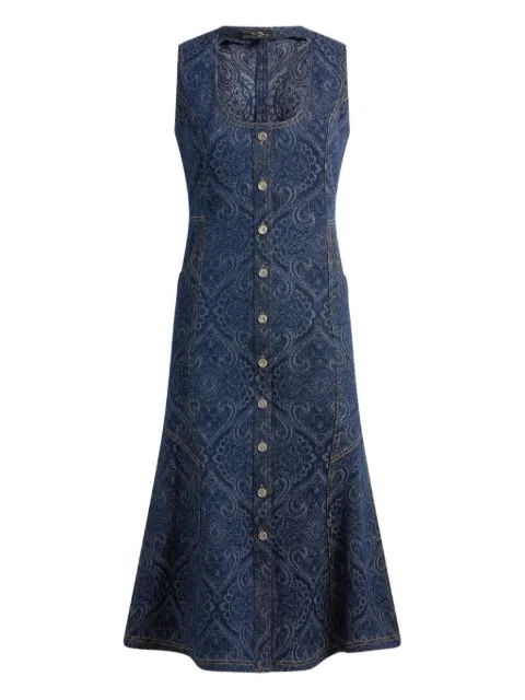 ETRO paisley-print denim dress Blue WRND001299TJEF9