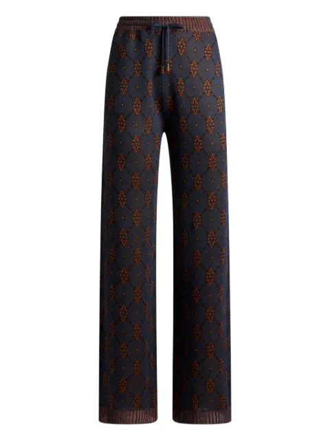 ETRO patterned knit trousers Blue WRKC0009AV703