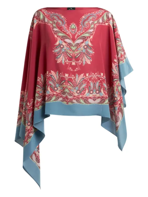 ETRO paisley-print asymmetric blouse Red WRJA0146AKB08