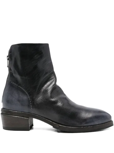 Shoto zip-detail leather boots Black 51450
