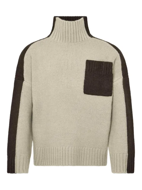 JW Anderson panelled high-neck sweater Neutrals KW1308YN0367166