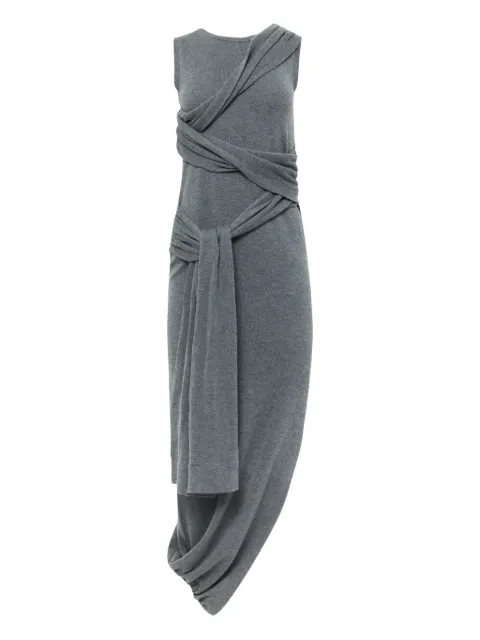 JW Anderson draped tie-waist dress Grey KW1445YN0320972