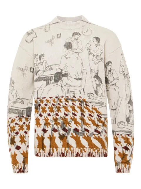 JW Anderson illustration-pattern jumper Grey KW1492YN0373943