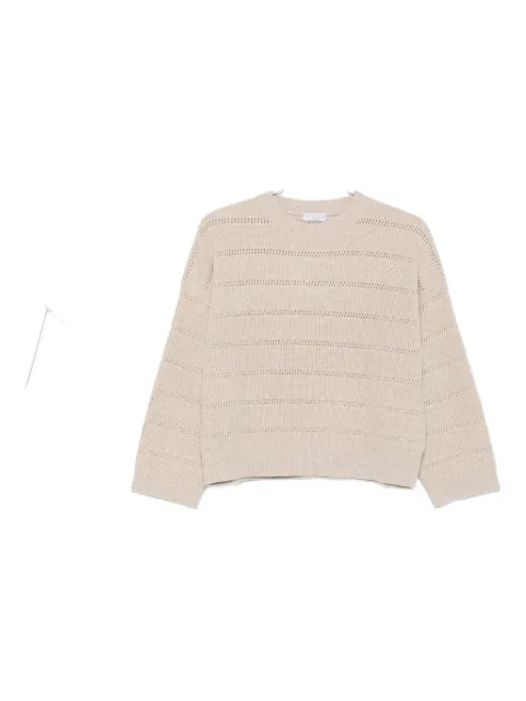 Brunello Cucinelli striped open-knit sweater Neutrals MBM738200C505