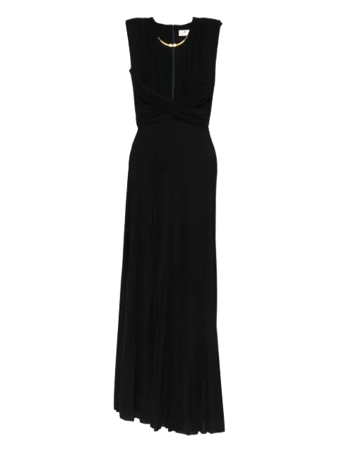 Elisabetta Franchi pleated cut-out maxi dress Black ABR1556E2