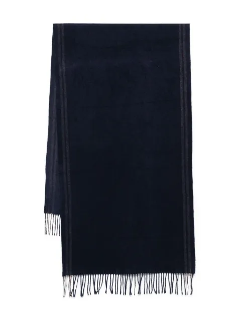 Brunello Cucinelli striped fringed scarf Blue MSC668AGCXA63