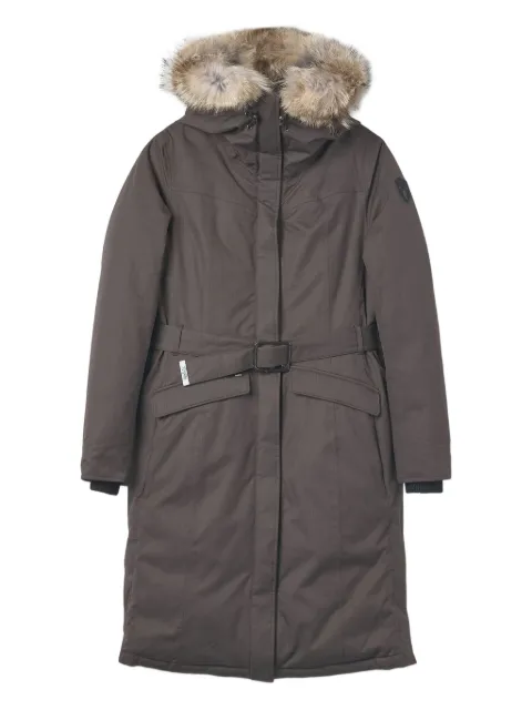 NOBIS faux-fur hooded belted coat Grey MORGANSTEELGREY