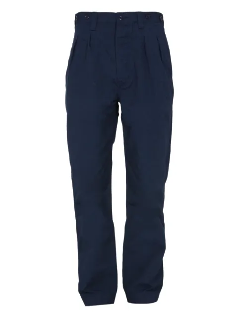 Nigel Cabourn pleated straight-leg trousers Blue NCOSAW21P60