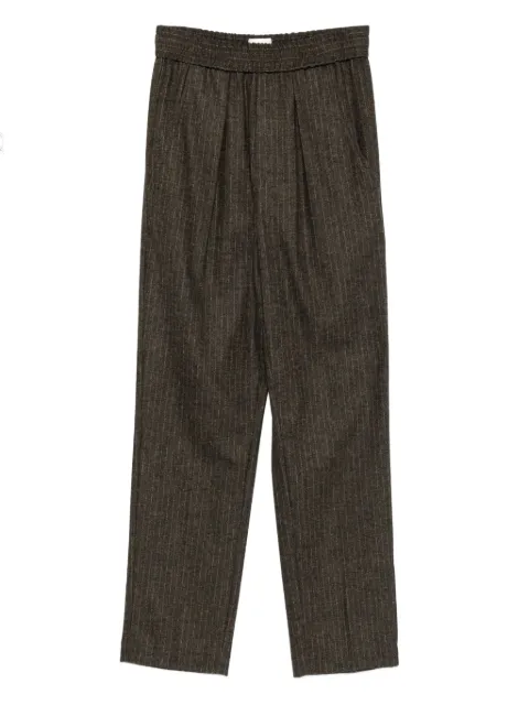 ISABEL MARANT pinstripe elastic-waist tailored trousers Brown PA0568FAC3F01I