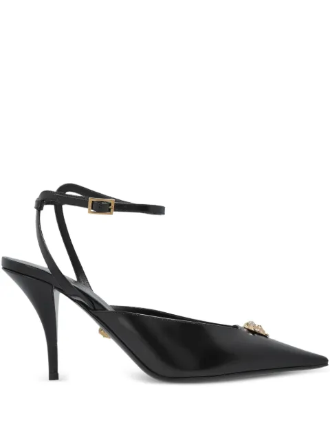 Versace La Medusa leather slingbacks 85 mm Black 10204791A14835