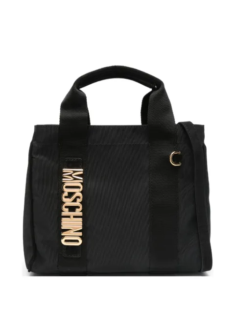 Moschino small logo-plaque tote bag Black MC4616PP1NO2