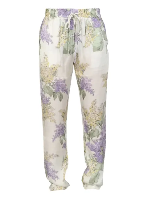 MOUTY floral-print straight-leg trousers Neutrals PA1SS22