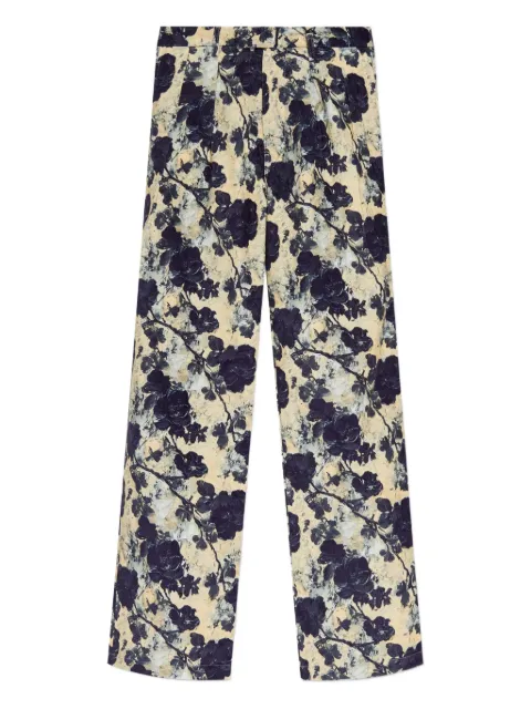 R13 floral-print pleated trousers Blue R13WR474R594A