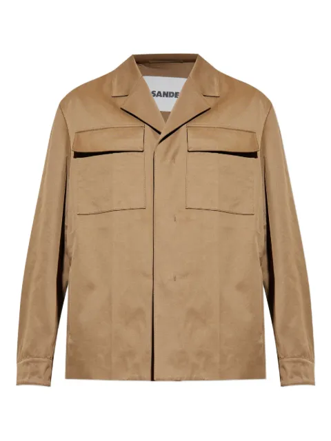 Jil Sander flap-pocket cotton jacket Brown J61BN0034J45307