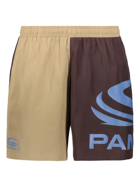 Perks And Mini logo-print two-tone swim shorts Neutrals 80001