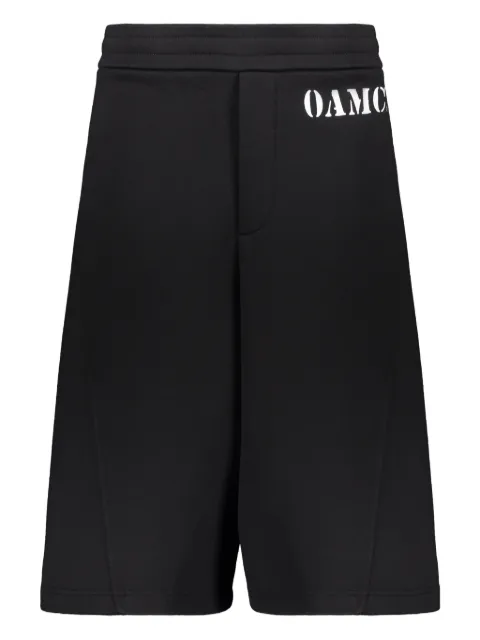 OAMC drawstring-waist logo shorts Black 24E28OAJ35COT00968