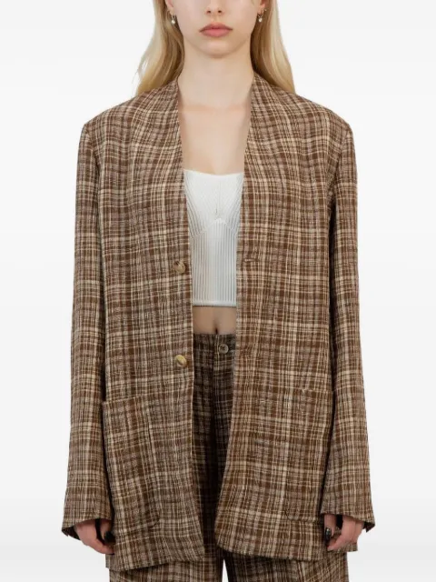 Auralee checked coat Brown A23SJ03NC
