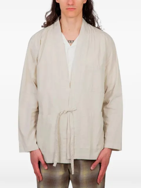 Universal Works tie-front jacket Neutrals 30681DRIIFTWOOD