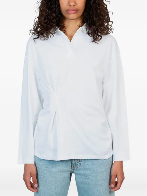 Gimaguas long-sleeve gathered-detail polo shirt RWS25300312