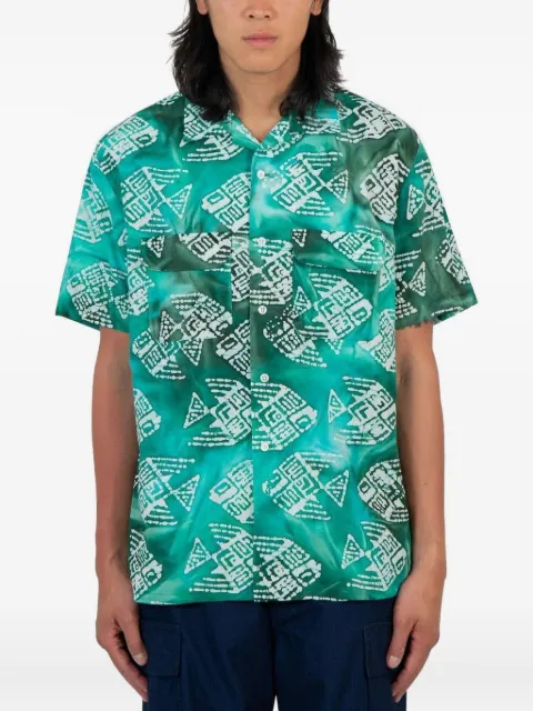 BEAMS PLUS patterned cotton shirt Green 3801002213965